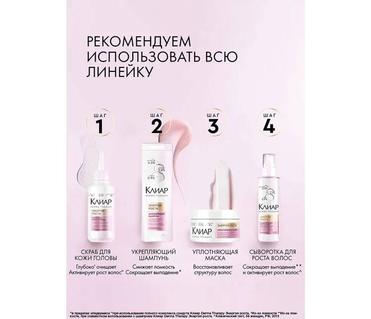 Фото 8:  Маска-кондиционер Клиар Derma Therapy уплотняющая Энергия роста 300 мл