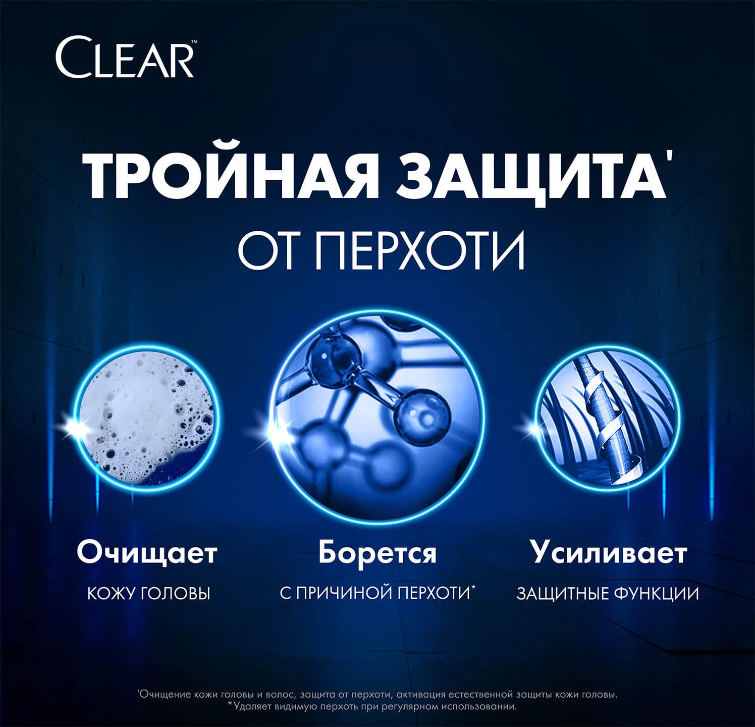 Фото 4:  Шампунь против перхоти для мужчин антибактериальный эффект 2в1 Глубокое очищение Clear Men